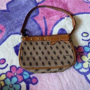 Brown BB Monogram Clutch with Bow Accent